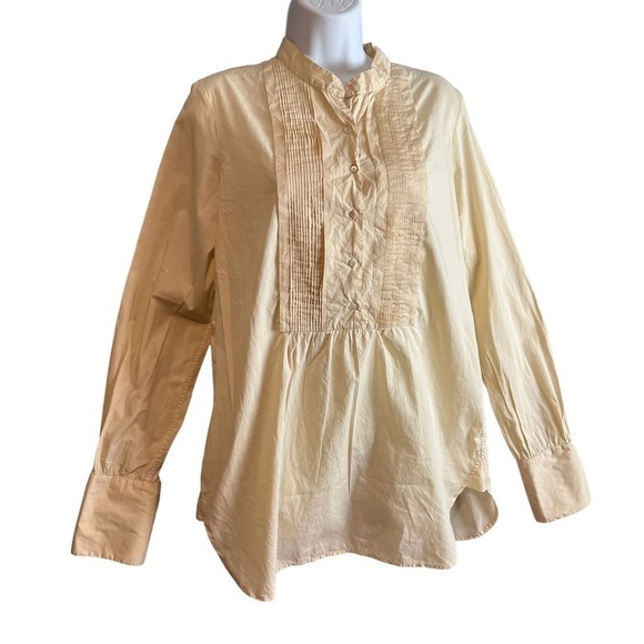 Calypso St. Barth - Cream Lightweight Mock Neck Tunic Top Blouse Size Medium - Picture 1 of 11
